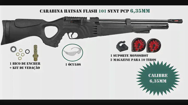 Carabina Hatsan Flash 101 Synt PCP 6,35mm